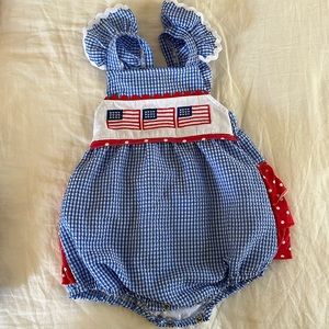 Patriotic bubble romper American flag